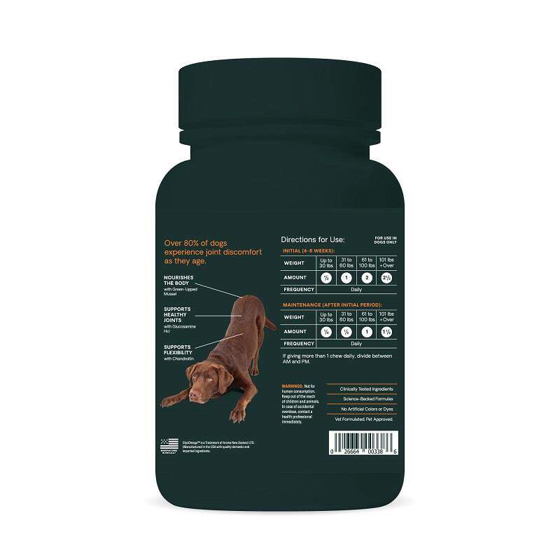 VetriScience Ultimate Strength Healthy Hip & Joint Glyco-Flex Plus Chew Tabs for Dogs, 120 Ct.