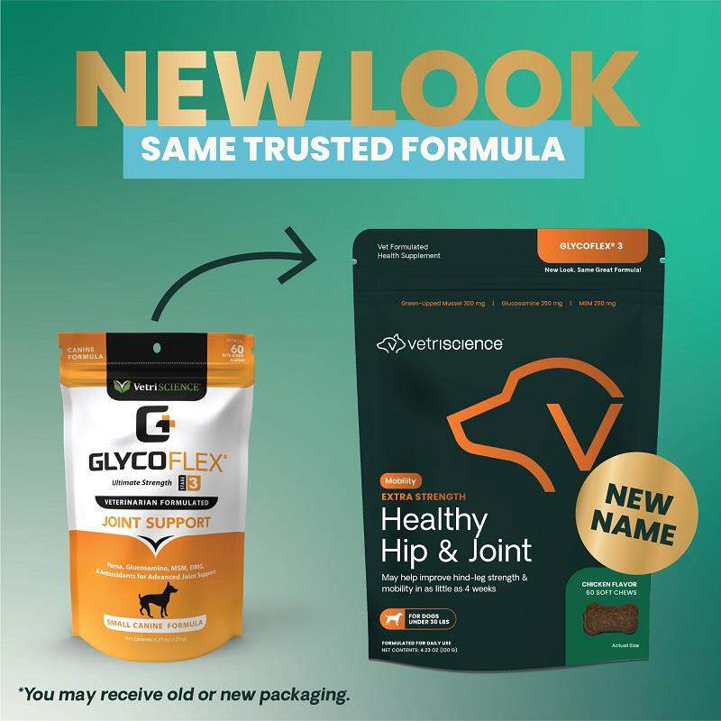 VetriScience Extra Strength Healthy Hip & Joint Glyco-Flex III Small Canine Formula, 60 Soft Chews