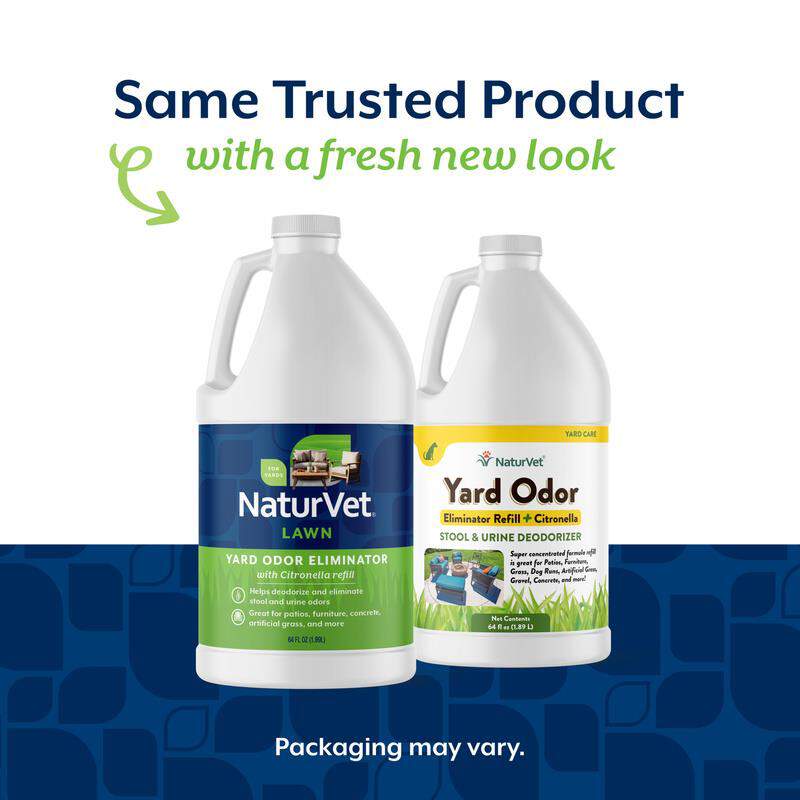 NaturVet Yard Odor Eliminator Plus Citronella Stool and Urine Deodorizer Refill, 64 oz