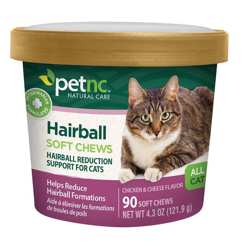 PetNC Hairball Chicken and Cheese Flavor Soft Chews for Cats, 90 ct