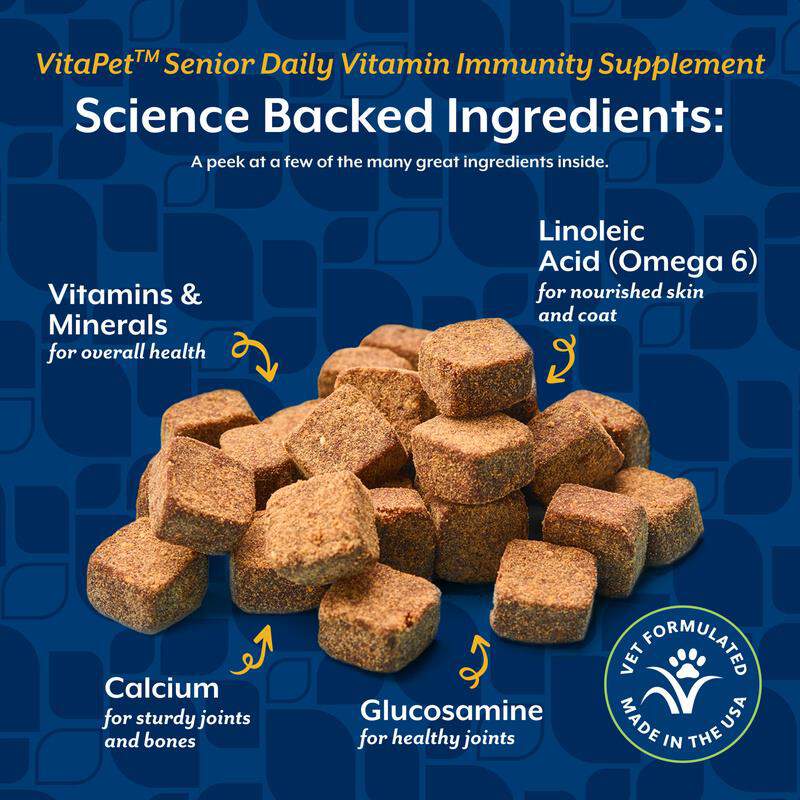 NaturVet VitaPet Senior Daily Vitamins Plus Glucosamine Soft Chews for Dogs