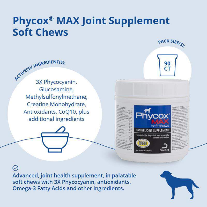 Dechra Pharmaceuticals Phycox Max for Dogs with Joint Issues, 90 Soft Chews