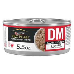 Purina Pro Plan Veterinary Diets DM Savory Selects Dietetic Management Formula Adult Cat Food, 24 x 5.5 oz cans