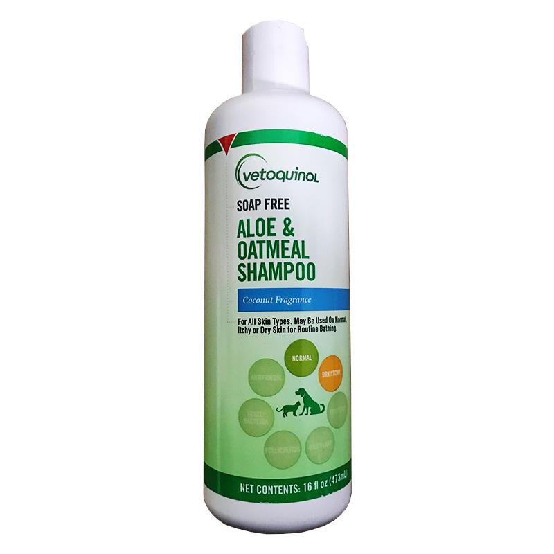 Vetoquinol Aloe and Oatmeal Shampoo for Dogs and Cats, 16 oz