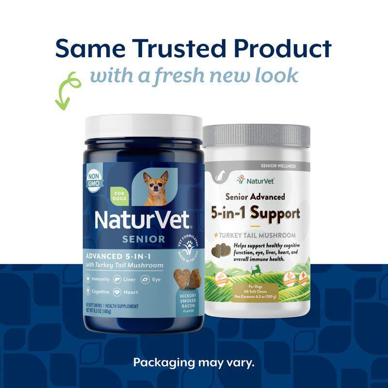 NaturVet Senior Advanced 5-in-1 Support Soft Chews for Dogs